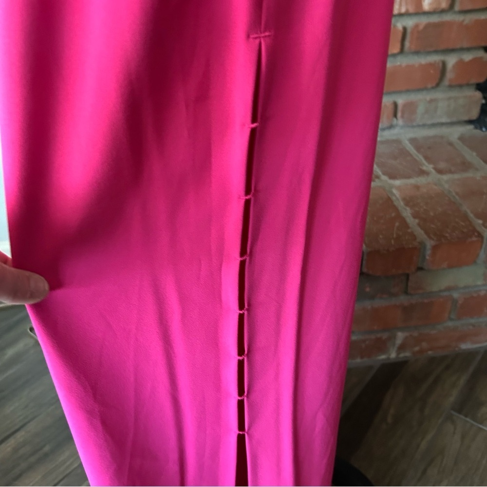 Alice + Olivia Marin Ruffle Top & Shavon Cut Out Wide Leg Pants Set Pink Sz 2/4 - Picture 8 of 12